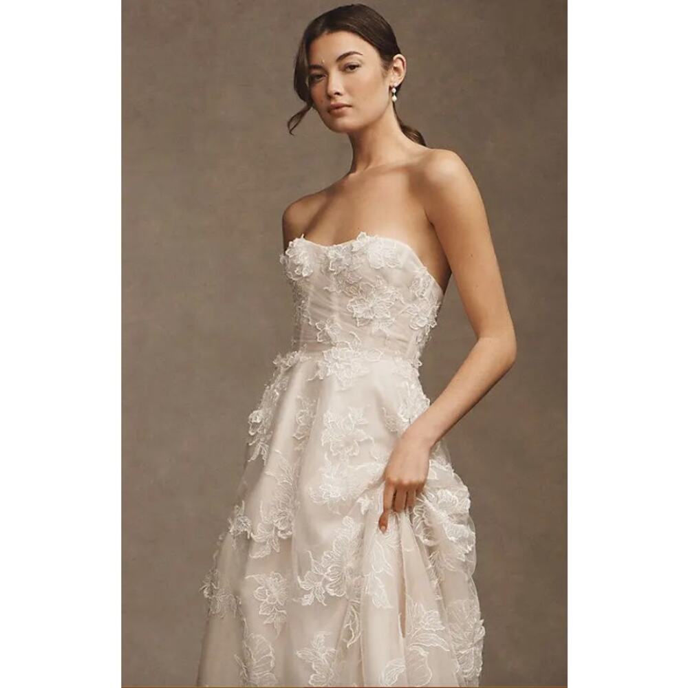 WATTERS Arien Ivory 3D Floral Corset Ball Gown Wedding Dress 14 NWT - Picture 5 of 16